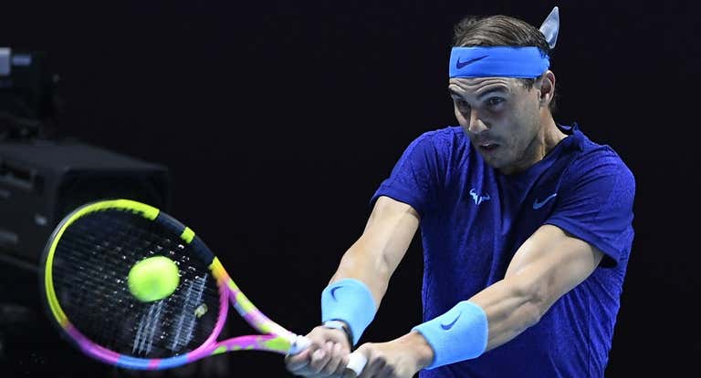 Rafael Nadal durante su participación en el Six Kings Slam.