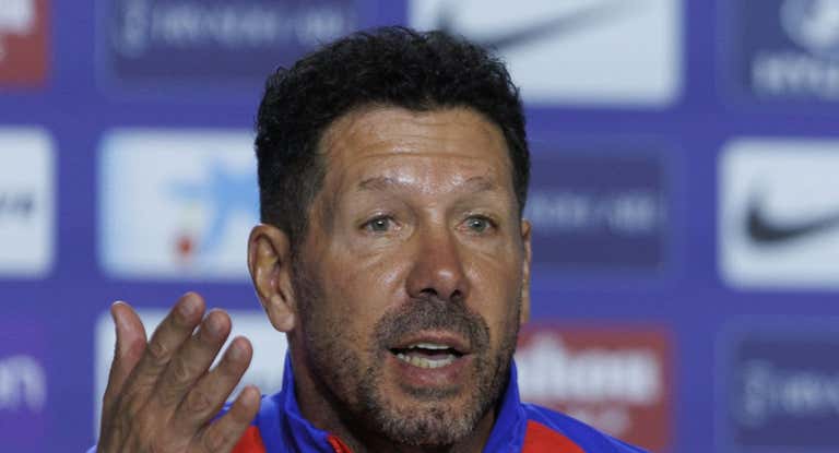 Simeone, durante la rueda de prensa.