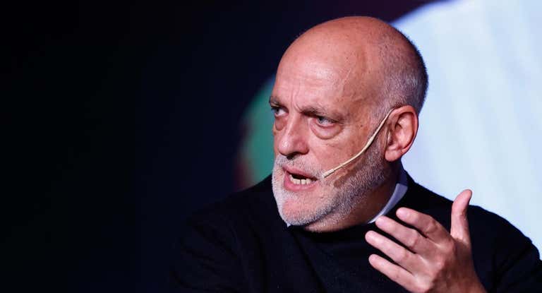Javier Tebas en la presentación de El Fichaje.