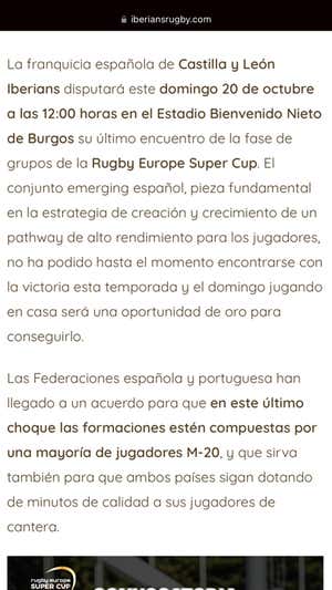 Comunicación oficial de CYL Iberians el 14 de octubre donde se dice que hay acuerdo.  CYL Iberians