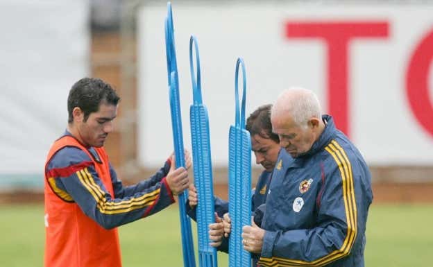 Antonio López, con Luis Aragonés en la Selección.