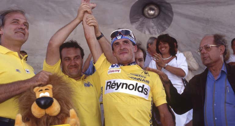 Perico Delgado, en una foto del Tour de 1988.