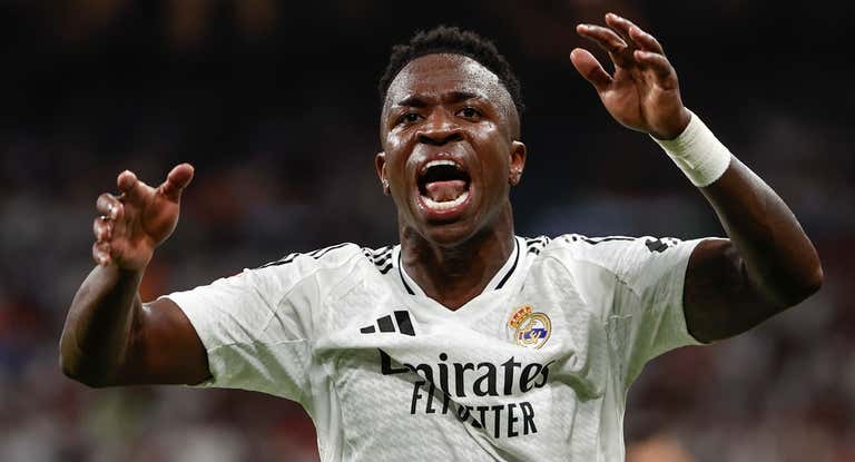 Vinicius JR, durante un partido con el Real Madrid.