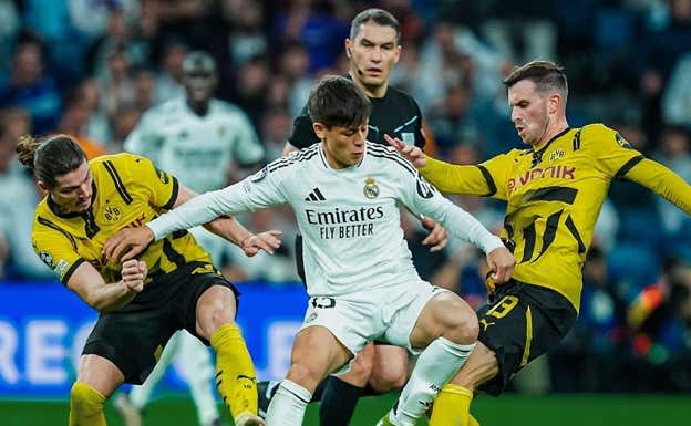 Güler, contra el Dortmund.  INSTAGRAM
