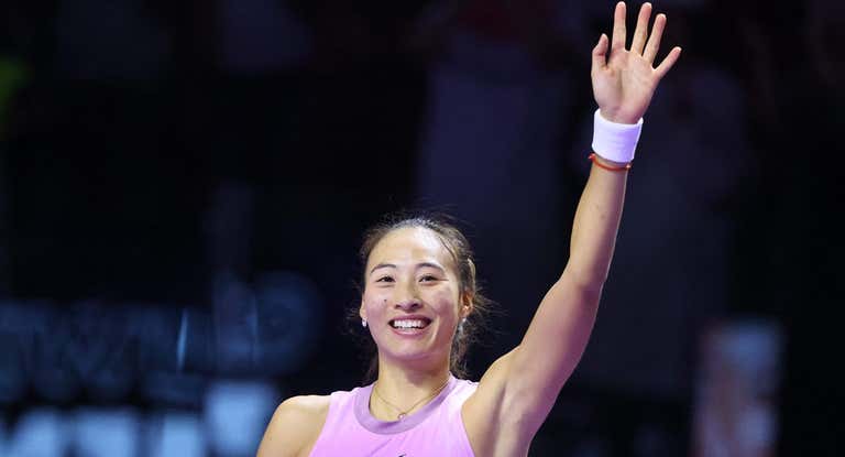 Zheng celebra su pase a la final.