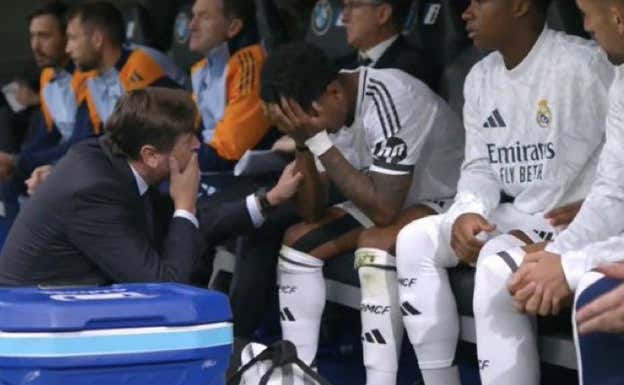 Rodrygo rompió a llorar en el banquillo.  CAPTURA 'DAZN'