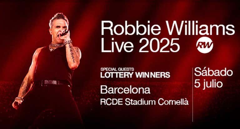 Cartel del concierto en el RCDE Stadium.