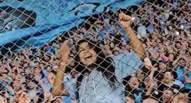 El Cuti Romero protagonizó el último tifo de su club de origen, Belgrano.