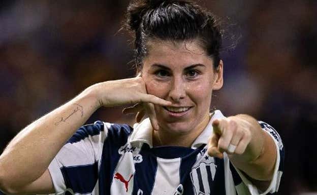 Lucía García celebra su gol en cuartos de final. Instagram