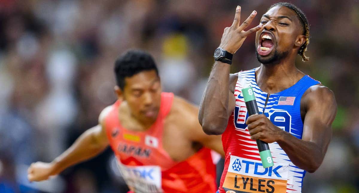 Noah Lyles (27), tras su triplete de oros Budapest 2023.