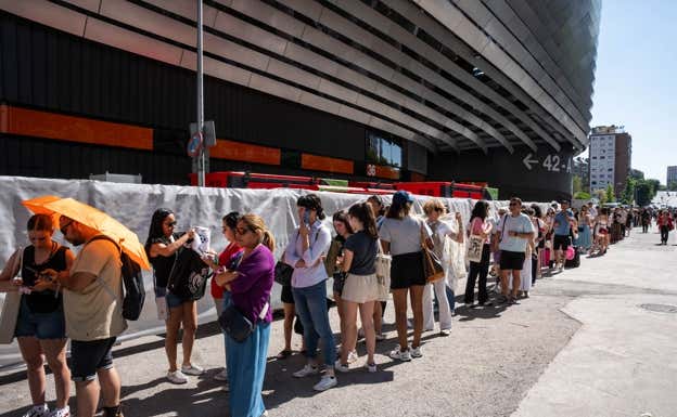 Colas en el Bernabéu para el concierto de Taylor Swift.