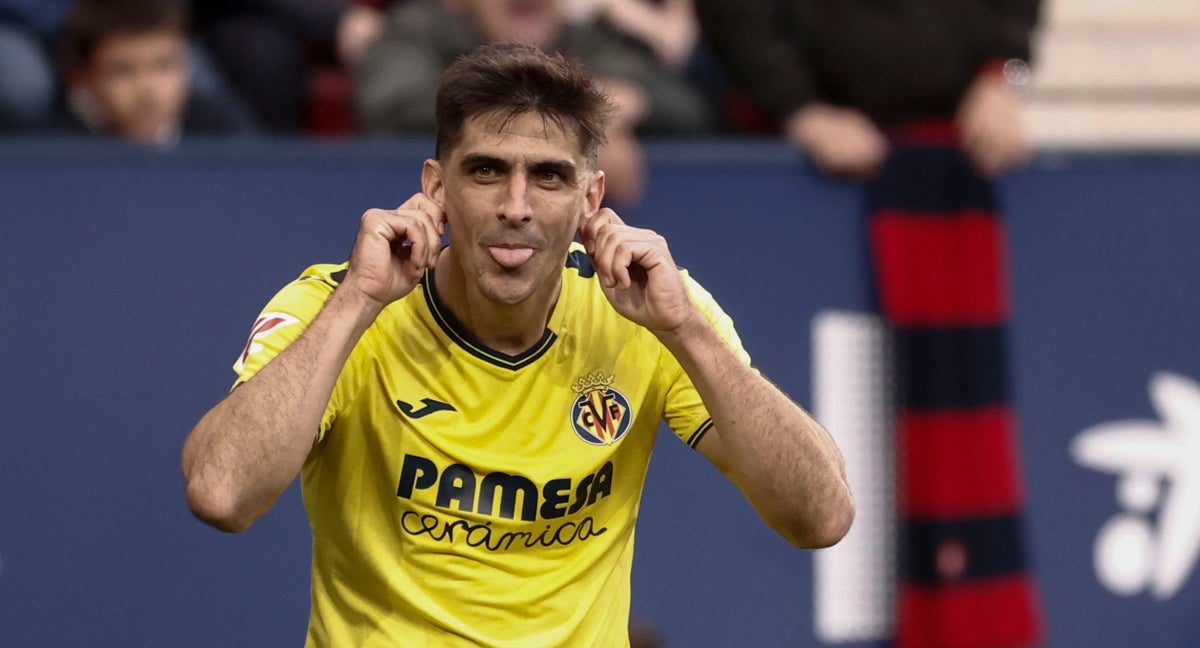 Gerard Moreno celebra el gol del Villarreal.
