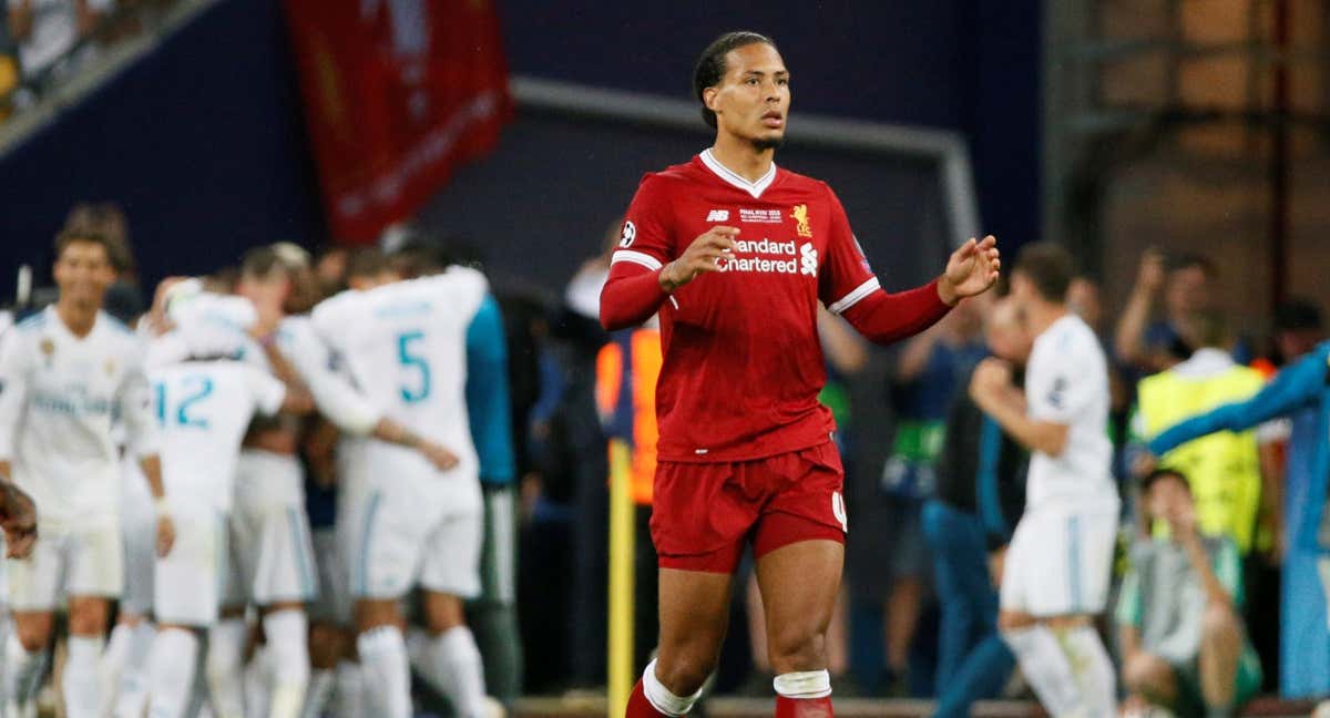 Virgil Van Dijk , en la final de Champions League ante el Real Madrid en 2018.