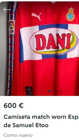 Anuncio de la camiseta de Eto'o.  CAPTURA WALLAPOP