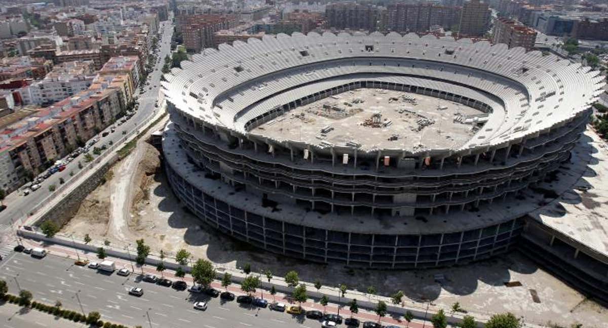 El esqueleto del Nuevo Mestalla.