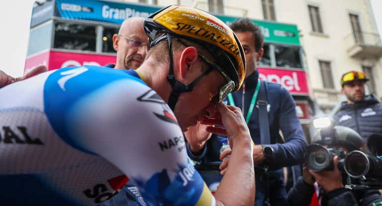Remco Evenepoel, en una carrera en Argentina.