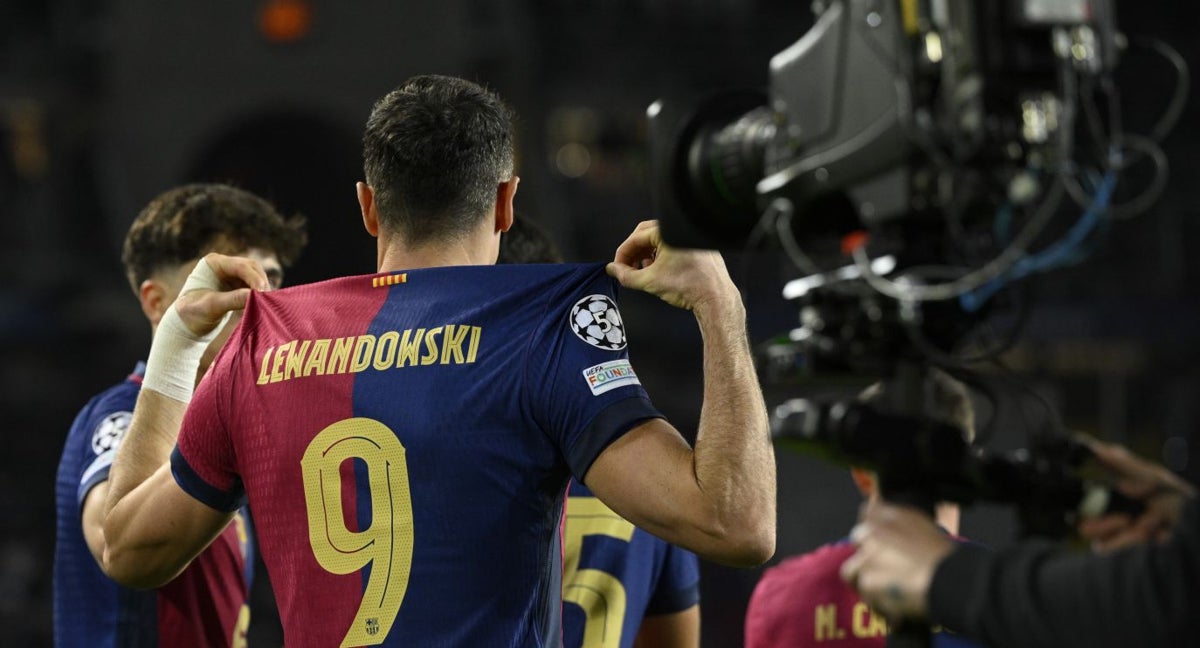 Robert Lewandowski, en uno de los momentos en los que marcó un gol esta temporada.