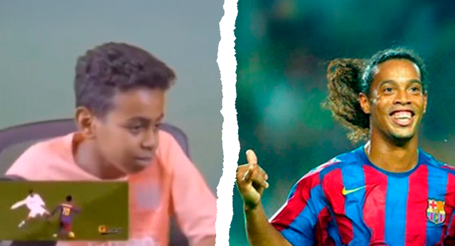 Cuando un Lamine Yamal de 11 años descubrió las genialidades que ahora copia de Ronaldinho: “Parece que juegue contra niños”