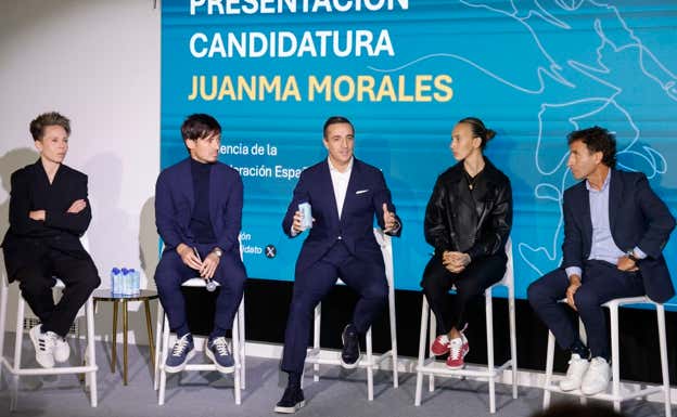 La presentación de la candidatura de Juanma Morales, con Amanda Sampedro, David Silva, Virgina Torrecilla y Luis Milla.