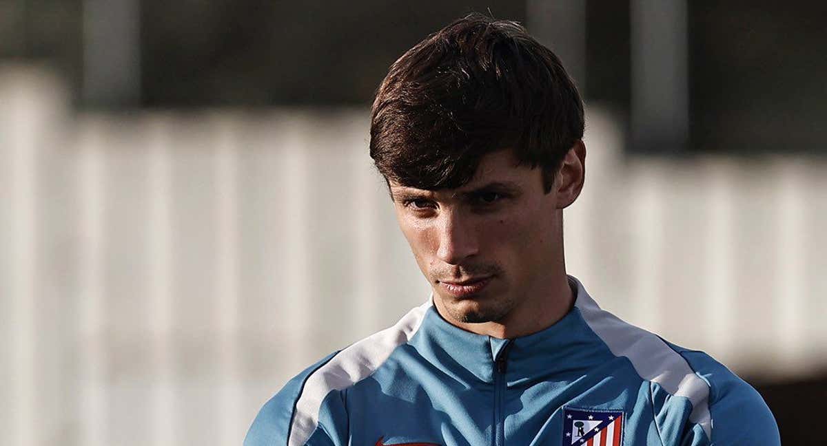 Le Normand, en un entrenamiento con el Atlético./EFE