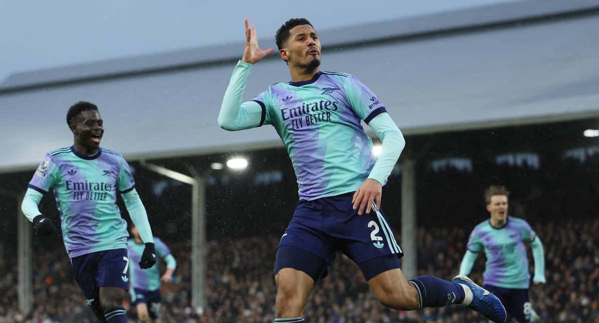 Saliba marcó en Craven Cottage después de un córner.