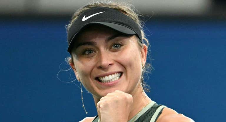 Badosa celebra un punto en el US Open.