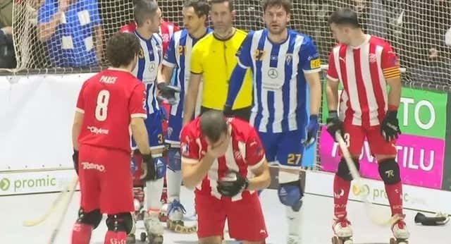 El puñetazo de un aficionado a un jugador de hockey patines abre el debate de la seguridad: «No puede estar a un palmo… Es bestia»