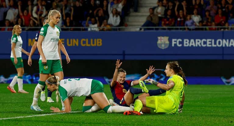 Graham durante el partido contra el Hammarby en Barcelona.