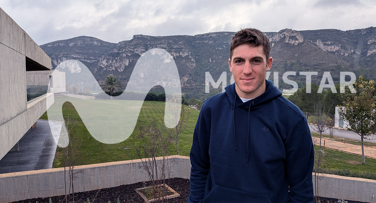 Pablo Castrillo, en el hotel de concentración del Movistar Team en Valencia.