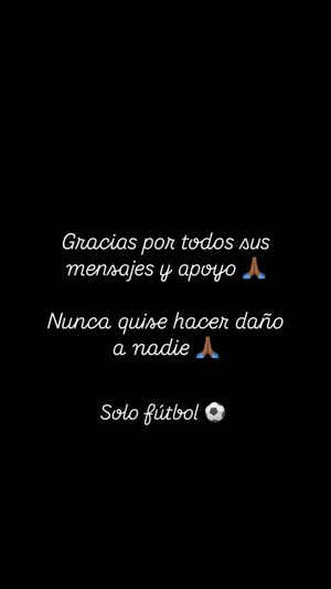 Mensaje de Neyou en Instagram.
