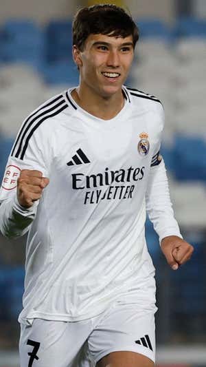 Gonzalo García celebra un gol con el Castilla. Real Madrid CF