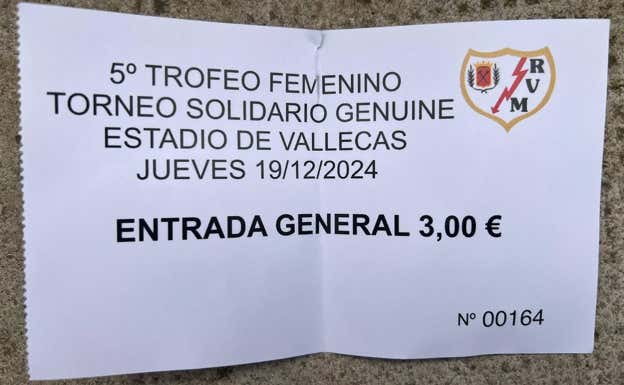 Entrada para el V Trofeo de Fútbol Femenino Villa de Vallecas.  Relevo