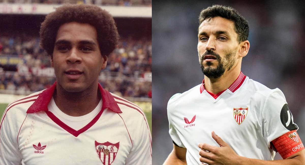 Camiseta de adidas con el Sevilla en los 80 vs la de Castore de hoy