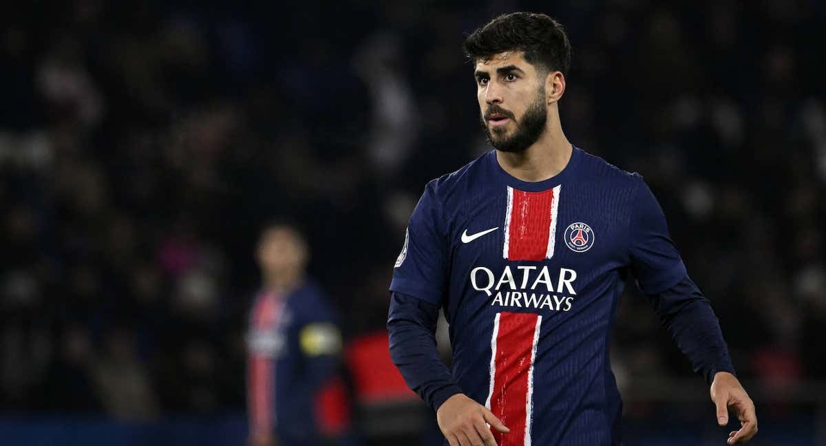 Marco Asensio, durante un partido del PSG.