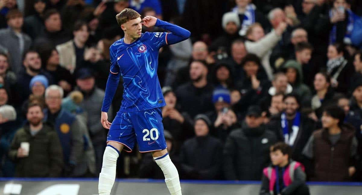 Cole Palmer celebra su gol en el Boxing Day.