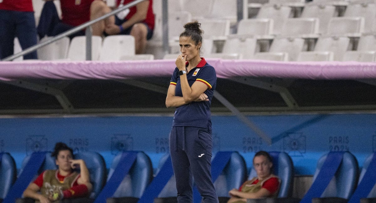 Montse Tomé durante un partido en los Juegos Olímpicos.