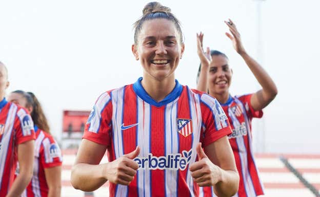 Vilde Bøe Risa celebrando una victoria.  ATLÉTICO DE MADRID FEMENINO