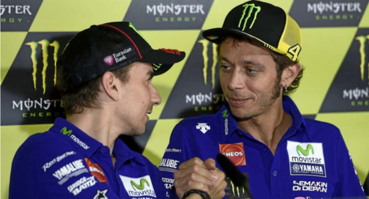 Jorge Lorenzo et Valentino Rossi sur Yamaha. /EFE