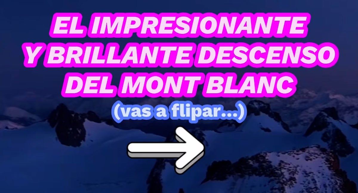 Fin de año inolvidable para Leo Slémett: descendió el Mont Blanc con unos esquís iluminados.
