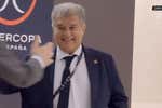 Corte de mangas y gritos de euforia de Joan Laporta para celebrar la cautelar para Dani Olmo y Pau Víctor