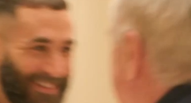 Benzema visitó a sus excompañeros antes del encuentro ante el RCD Mallorca.