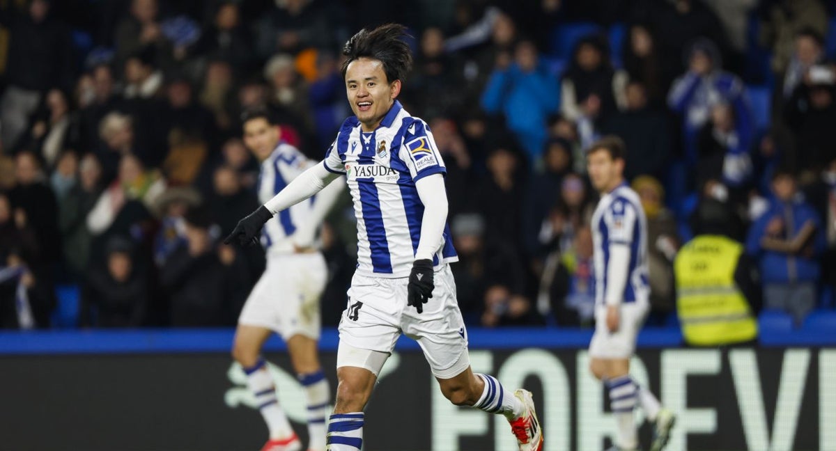 Takefusa Kubo celebra su gol contra el Villarreal en LaLiga. La Real Sociedad ganó y ahora quiere repetir en la Copa del Rey.