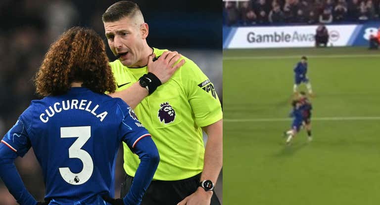 Cucurella fue agredido por Brooks, pero el árbitro solo sancionó con amarilla.