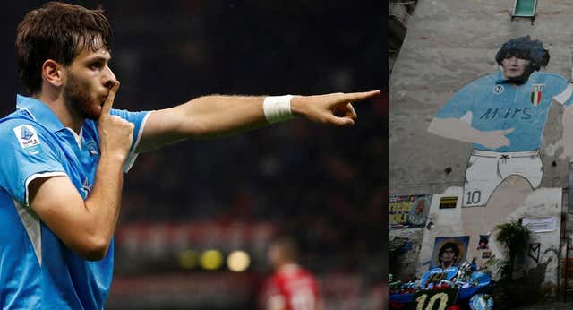 Kvaratskhelia rinde un homenaje a Maradona… ¡a las 3 de la mañana! y se despide del Nápoles: «Me voy siendo un hombre»