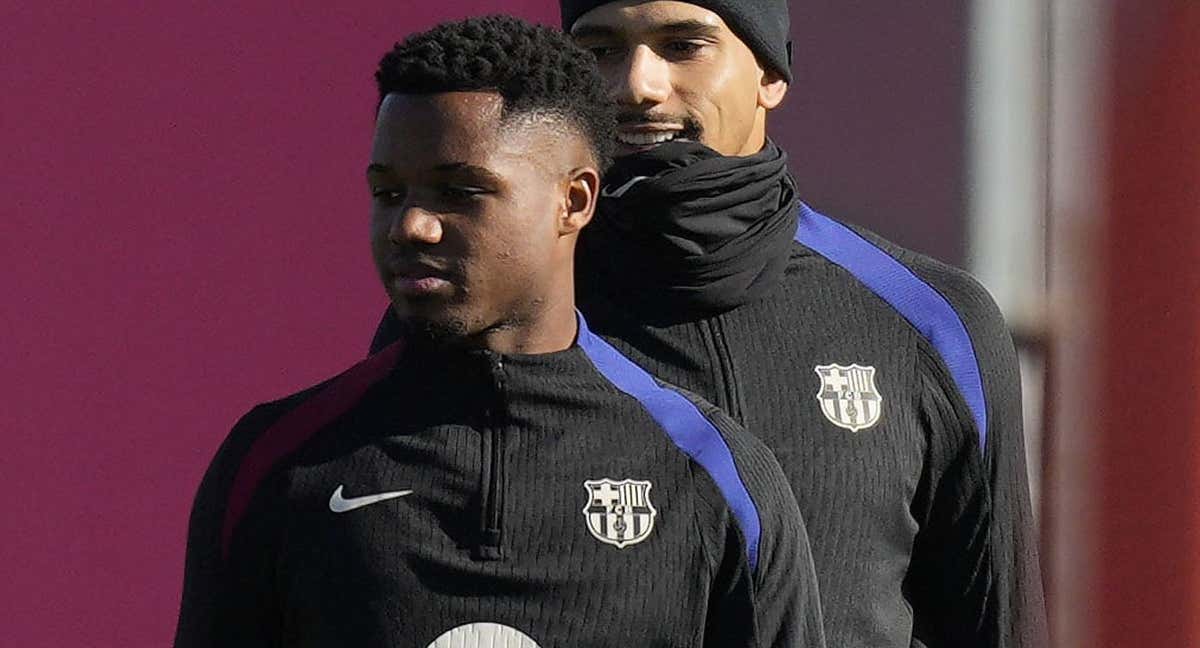 Ansu Fati, durante un entrenamiento con el Barça. /EFE