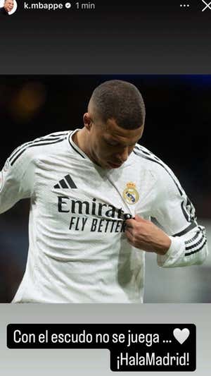 Publicación de Mbappé en Instagram.