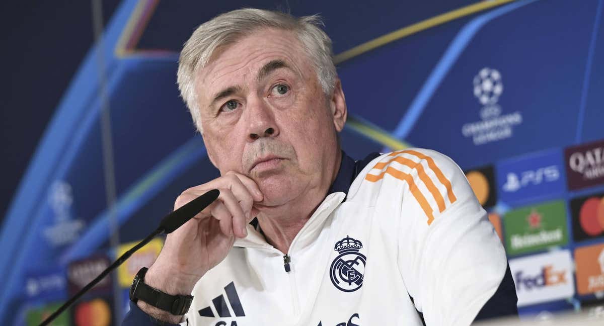 Carlo Ancelotti, durante la rueda de prensa.