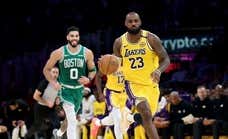 LeBron James y los Lakers pasan por encima de los Boston Celtics en una noche con otra exhibición de Nikola Jokic