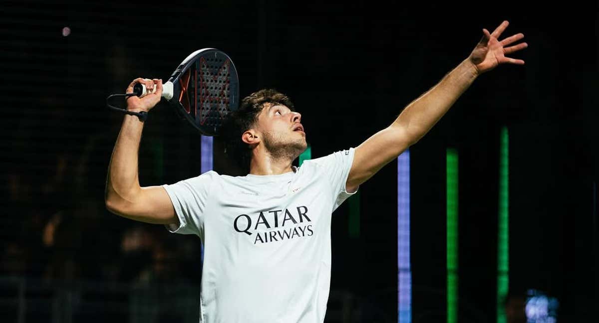 Agustín Tapia jugando en 2025. /RRSS Nox Padel