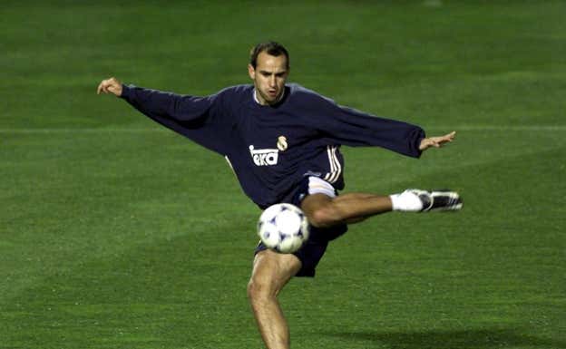 Meca, en un entrenamiento con el Real Madrid.